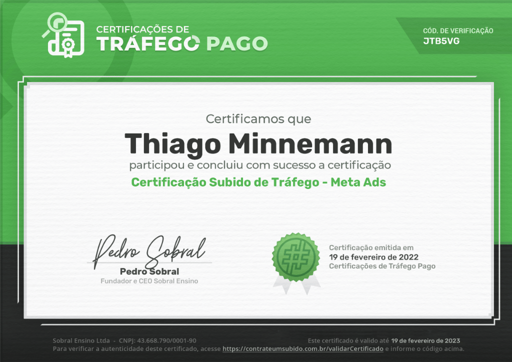 Certificado Sobral de Tráfego